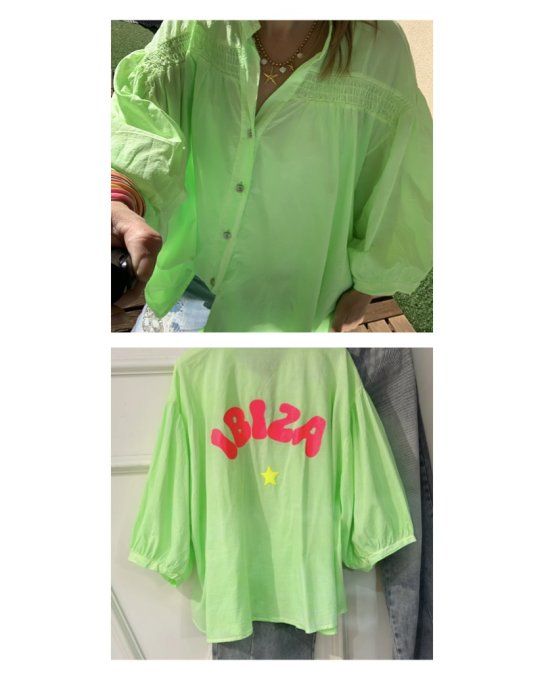 Chemise Ibiza vert fluo