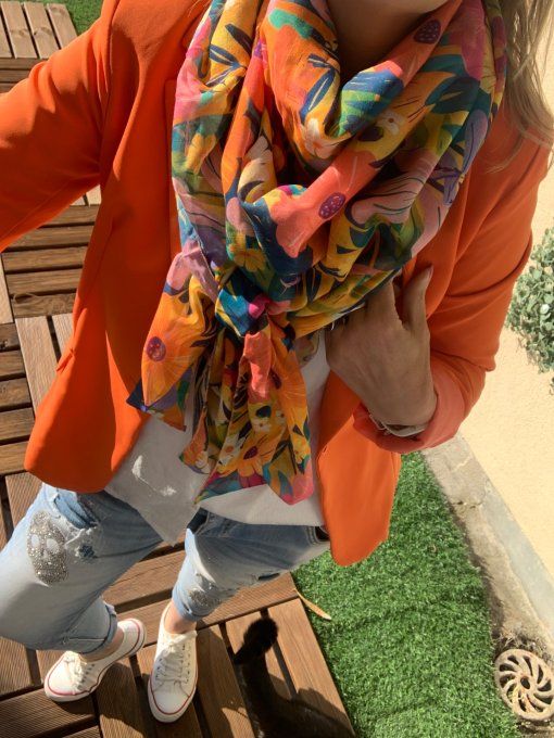 Grand foulard Flowers 
