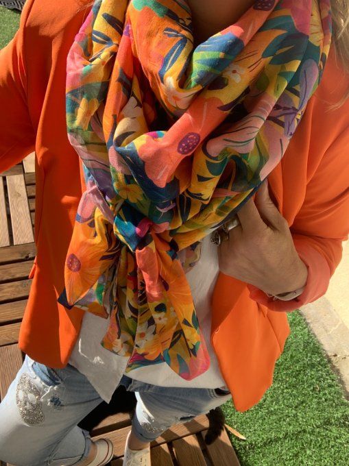 Grand foulard Flowers 