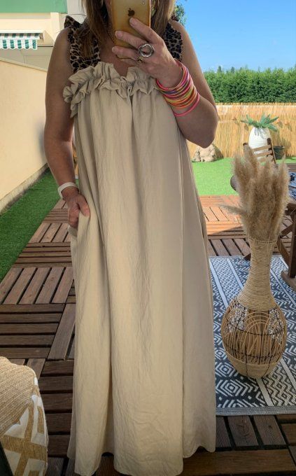 Robe beige leopard 