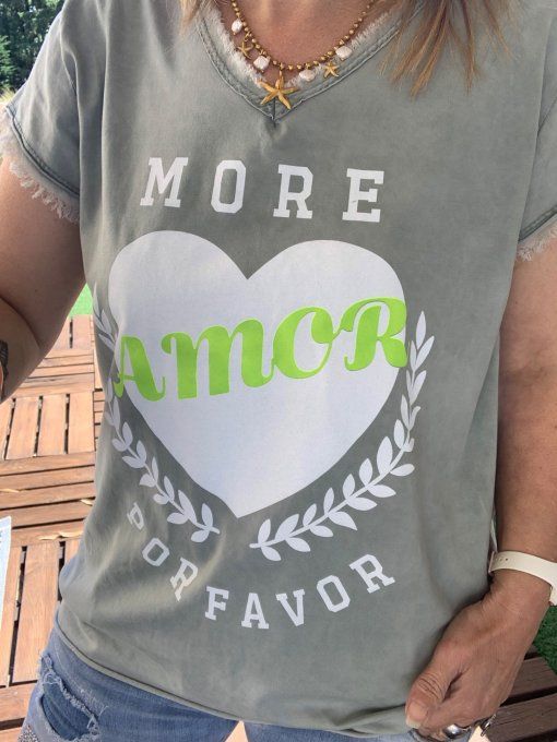 TEE shirt AMOR kaki