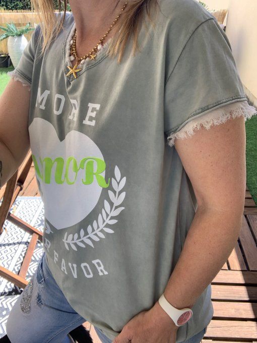 TEE shirt AMOR kaki