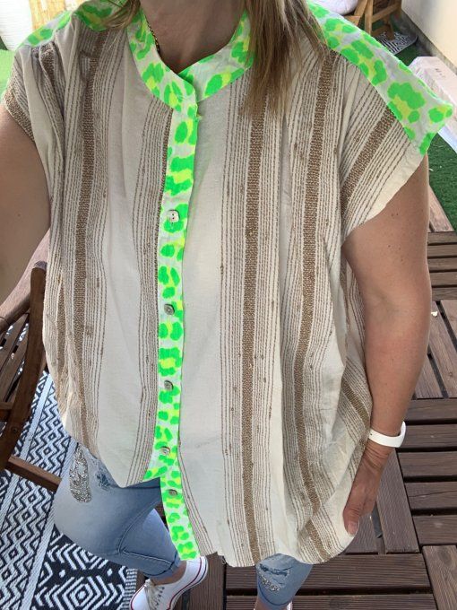 Chemise Coralie vert fluo 