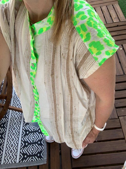 Chemise Coralie vert fluo 