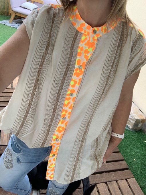 Chemise Coralie orange Fluo 