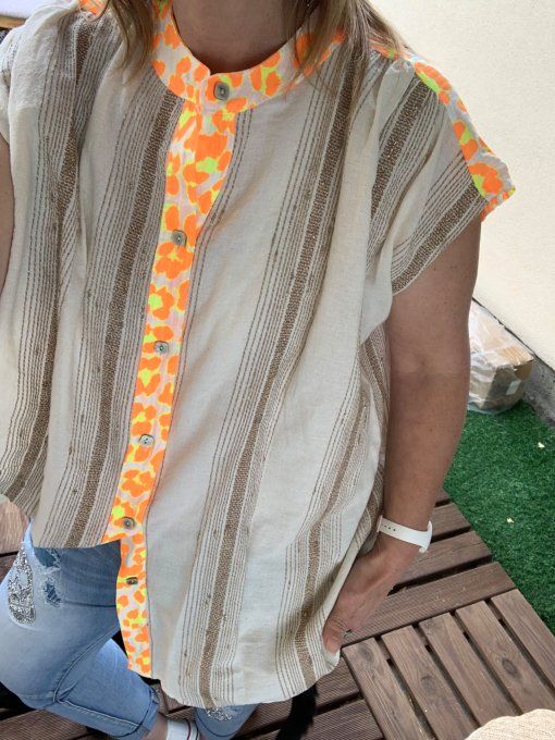 Chemise Coralie orange Fluo 