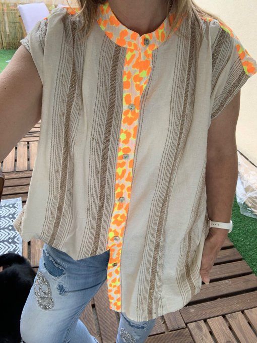 Chemise Coralie orange Fluo 