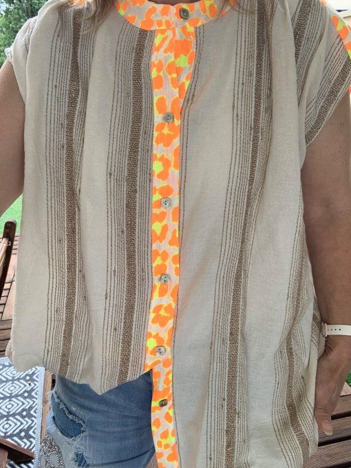 Chemise Coralie orange Fluo 