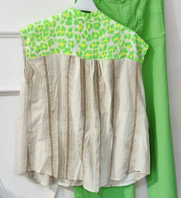Chemise Coralie vert fluo 