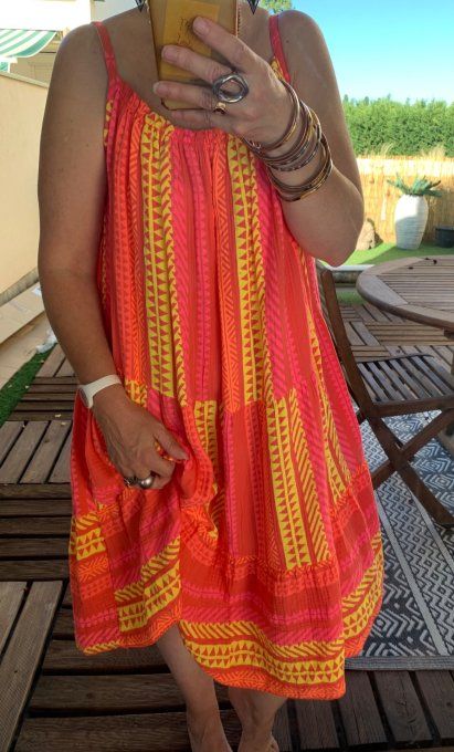 Robe courte Leonie corail 