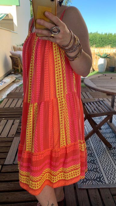 Robe courte Leonie corail 