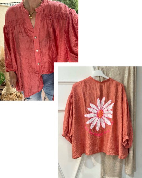 Chemise smile pepe rose 